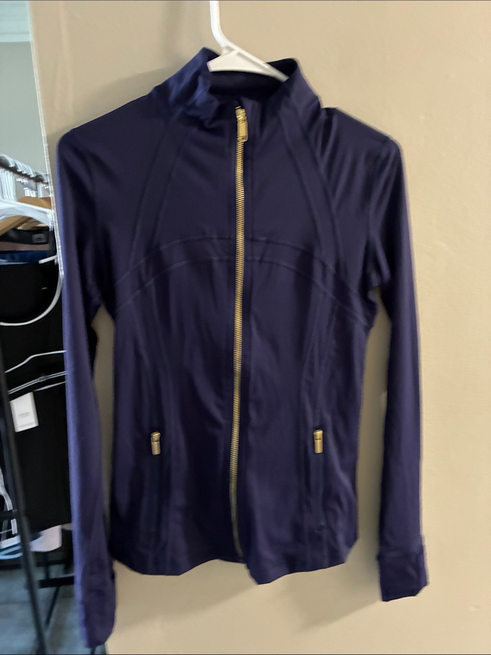 Lg athletica Navy Zip Performance Jacket with Gold Hardware 2 piece set